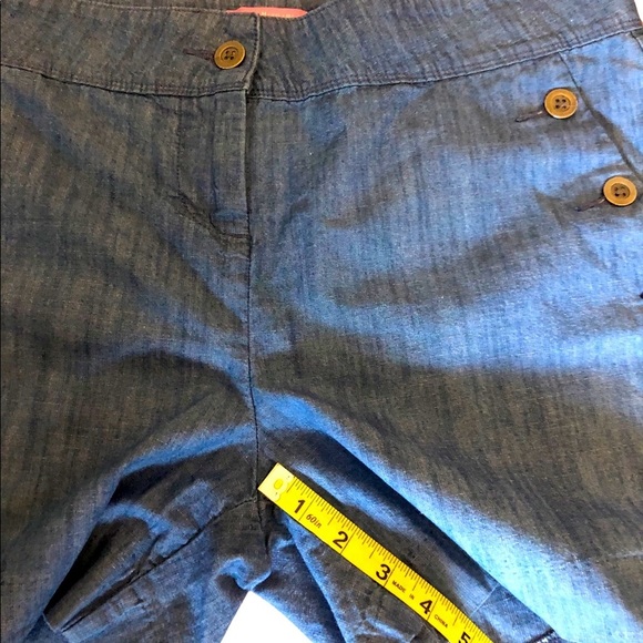 Isaac Mozrahi New York Cotton Mid Rise mid thigh Wide Leg Shorts size 10 - Picture 6 of 8